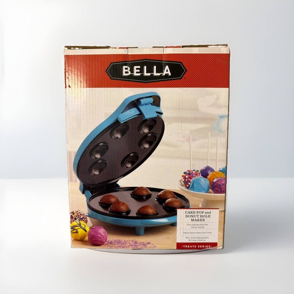 Bella Cake Pop & Donut Hole Maker Turquoise Non Stick Bakes 6 Fast New in Box - Picture 2 of 2